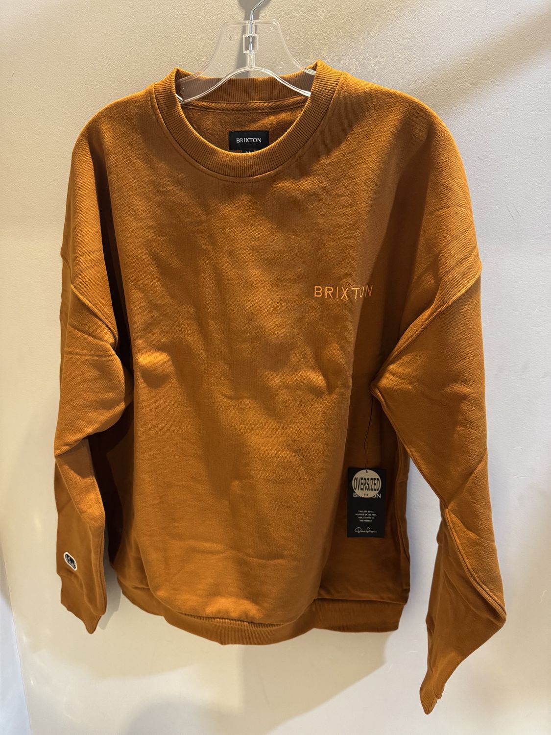 Brixton Emb Heavy Crew Caramel