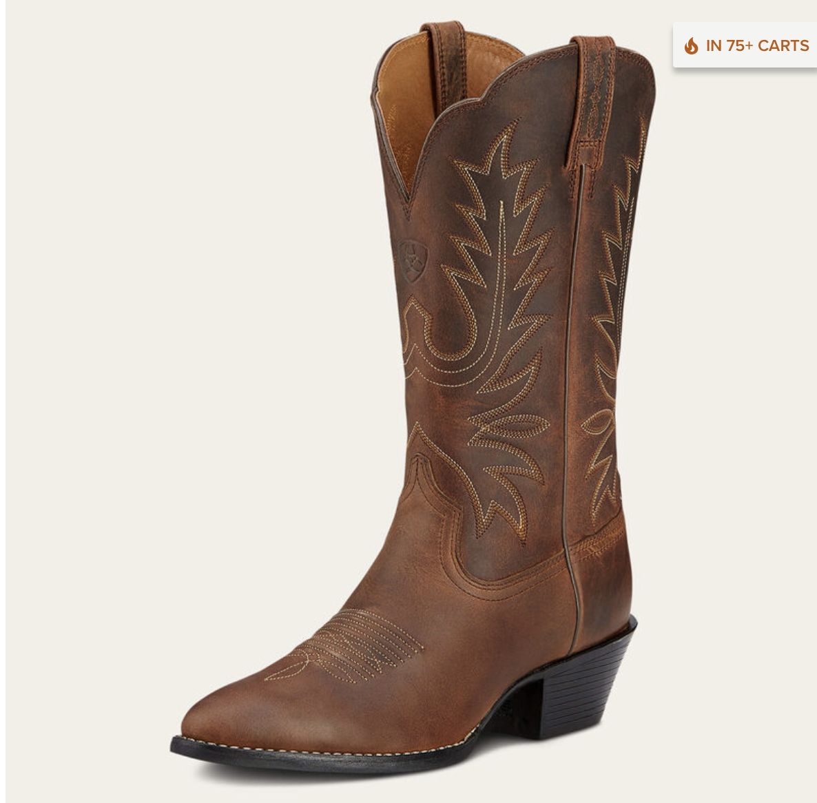 Ariat Heritage R Toe Western Boot Distressed Brown