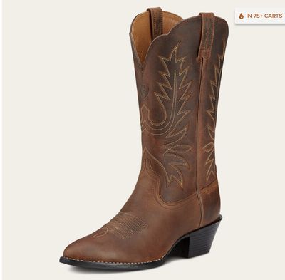 Ariat Heritage R Toe Western Boot Distressed Brown