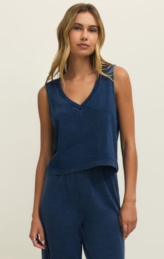 Z Supply SLOANE V-NECK DENIM TANK, Size: XS