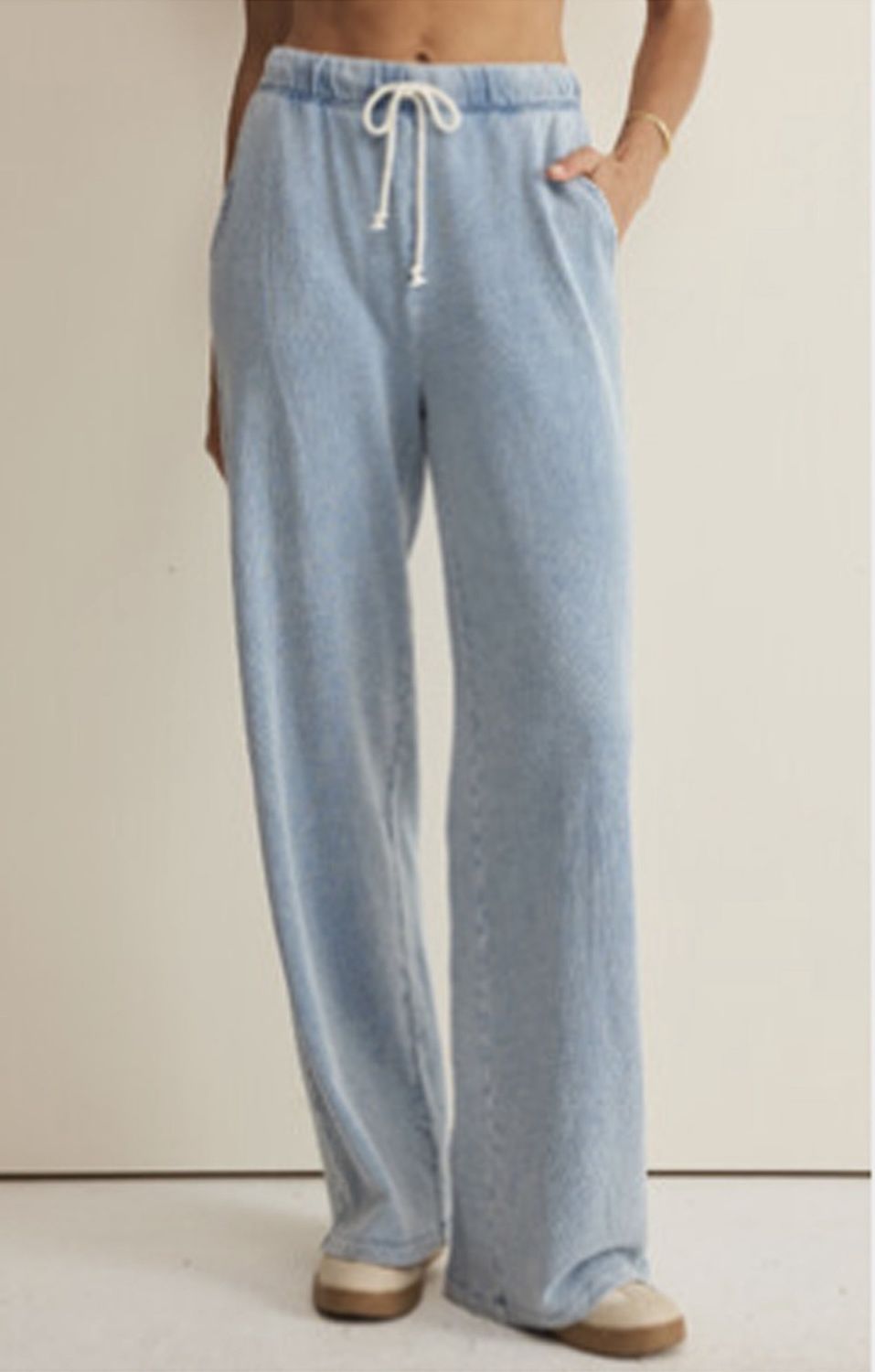 Z Supply Hunter Knit Denim Pant Ocean Air