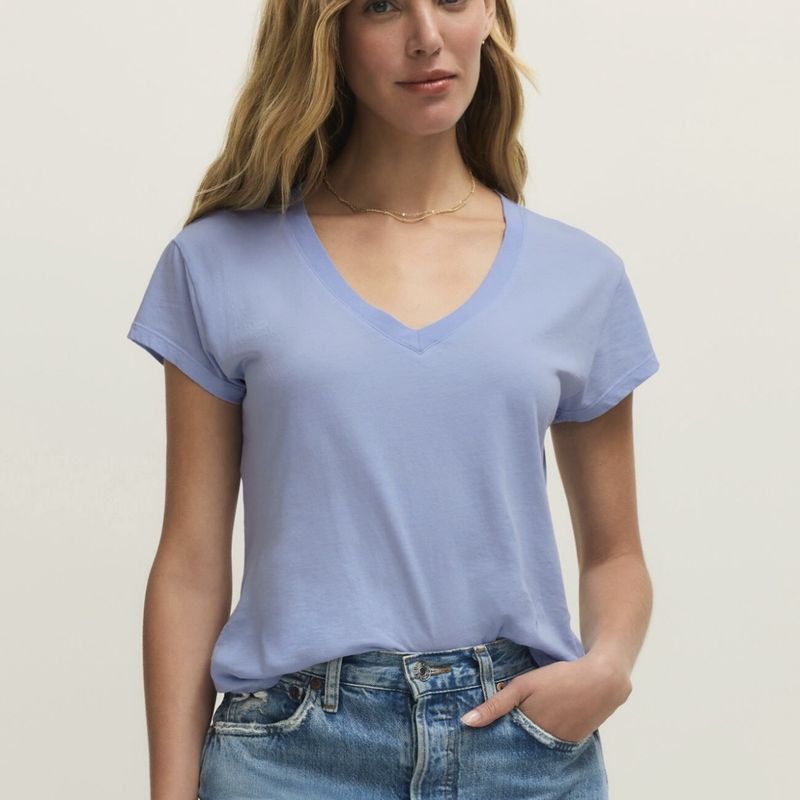 Z Supply Modern V-Neck Blue Light