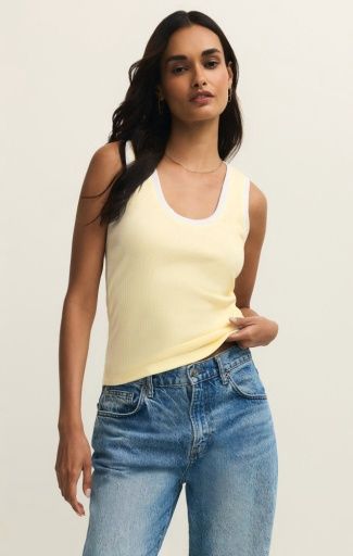 Z Supply SIRENA  RIB TANK Yellow, Colour: PINEAPPLE, Size: XS