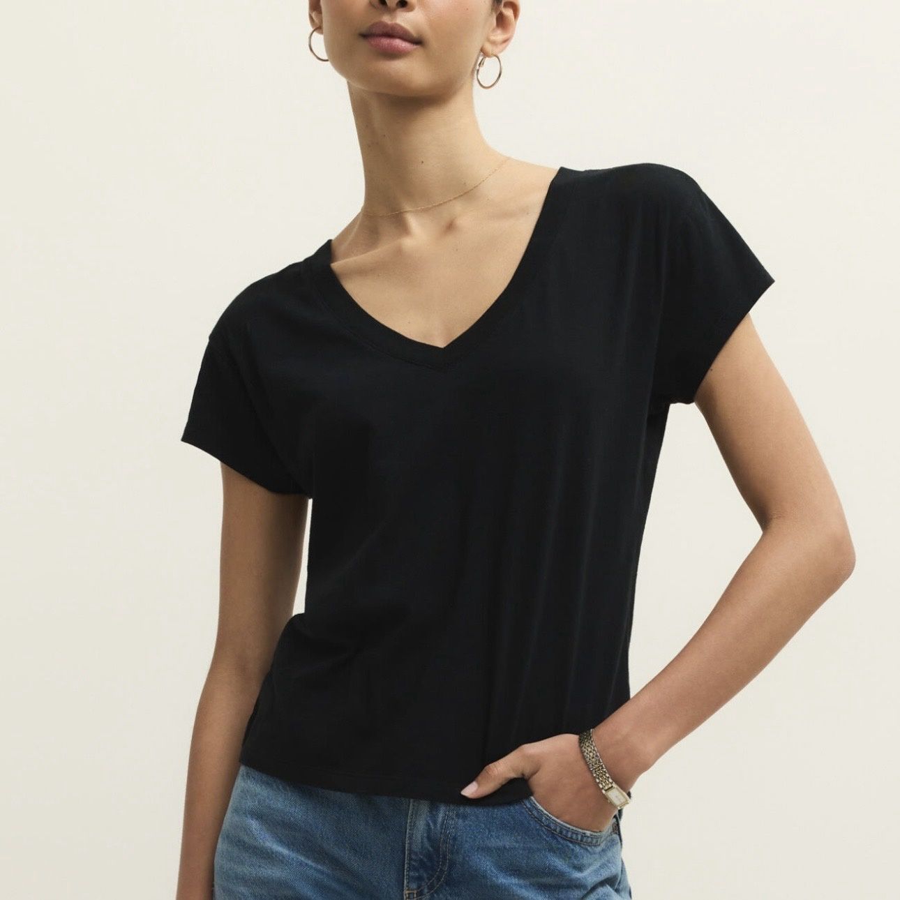 Z Supply Modern V-Neck Black