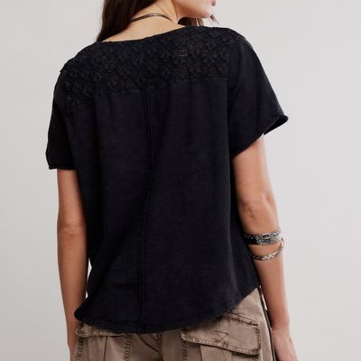 Free People Heirloom Henley Black