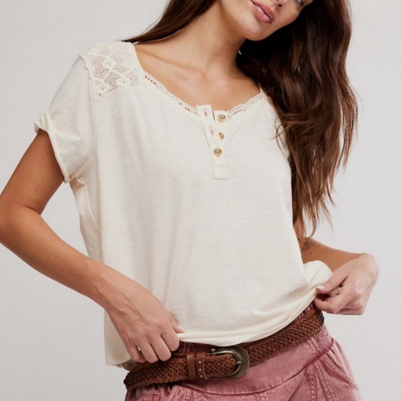 Free People Heirloom Henley Tea