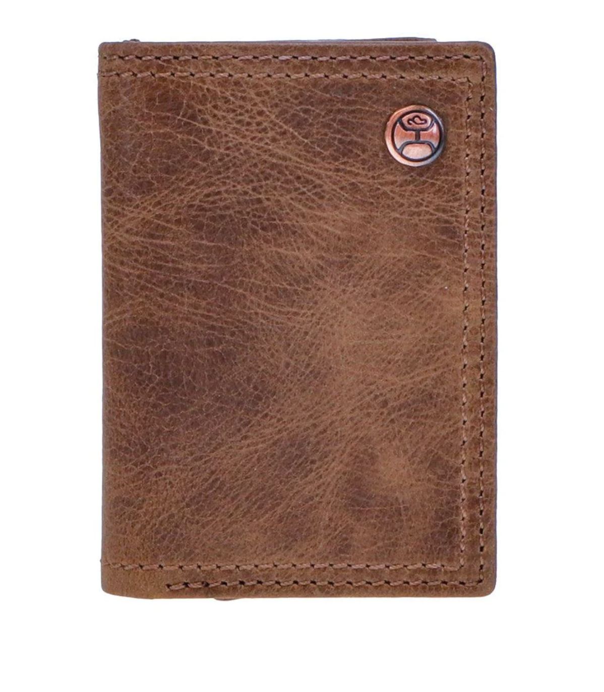 HOOEY "HOOEY CLASSIC" SMOOTH BROWN TRIFOLD WALLET