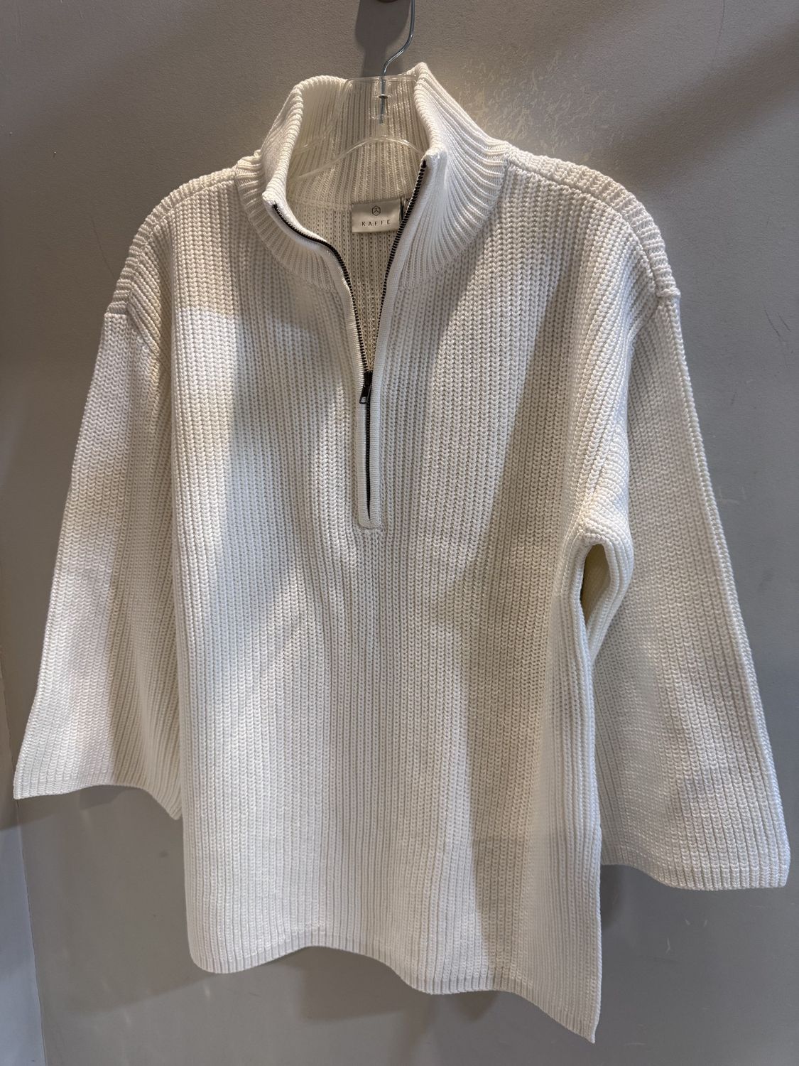 Kaffe Pietra Knit Halfzip Pullover Chalk