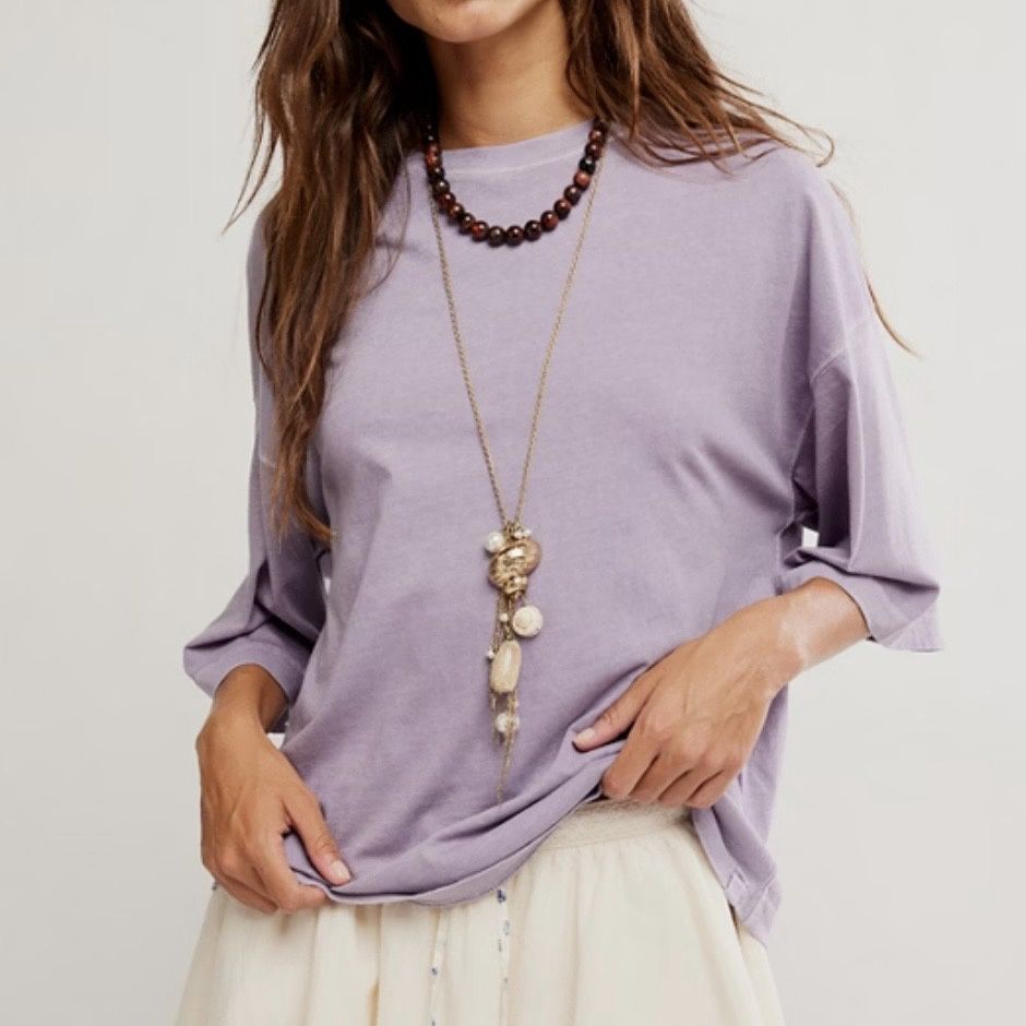 Free People WTF Perfect Oversize Tee Plum