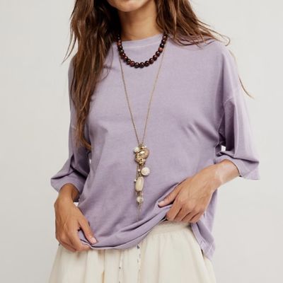 Free People WTF Perfect Oversize Tee Plum