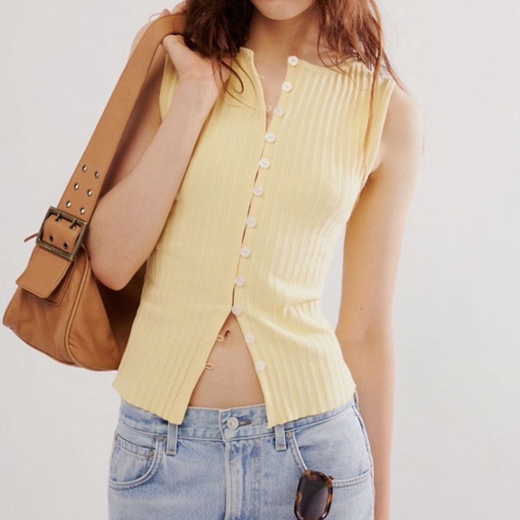 Free People Tilly Vest Mellow Yellow
