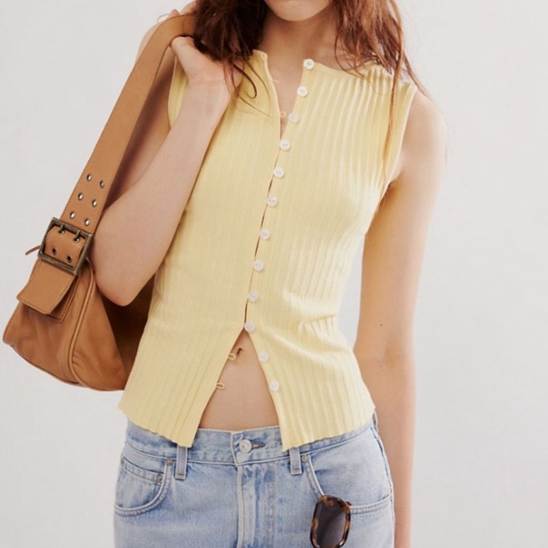 Free People Tilly Vest Mellow Yellow