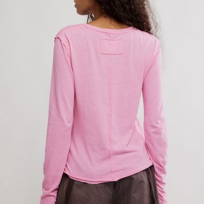 Free People Nova Tee LS Pink