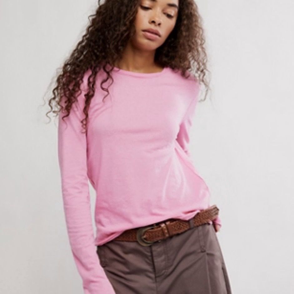 Free People Nova Tee LS Pink
