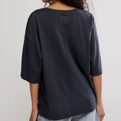 Free People WTF Perfect Oversize Tee Black