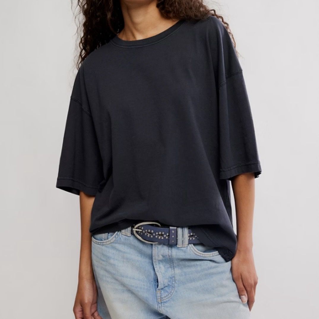 Free People WTF Perfect Oversize Tee Black