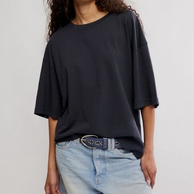 Free People WTF Perfect Oversize Tee Black