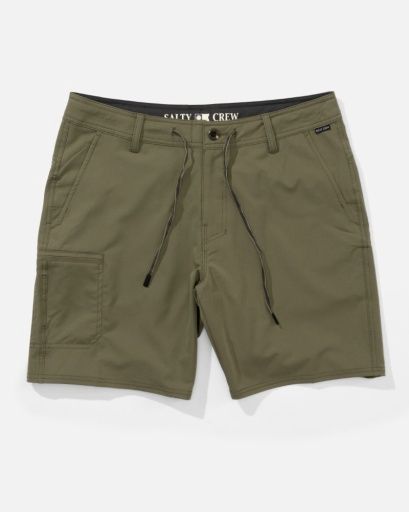 Salty Crew TRANSOM TECH SHORT Olive, Colour: DUSTY OLIVE, Size: 31