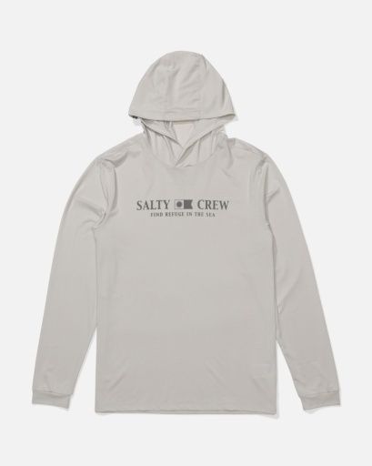 Salty Crew FLAGSHIP HOOD SUNSHIRT Navy Heather, Colour: ATHLETIC HEATHER, Size: M