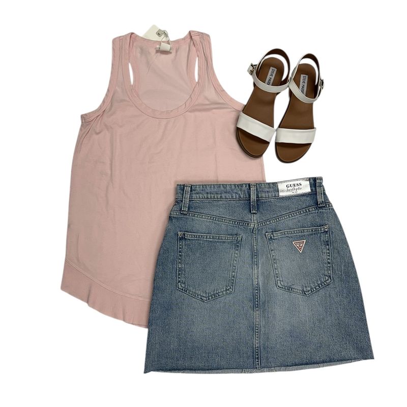 Bobi Rib Curve Hem Tank Pink