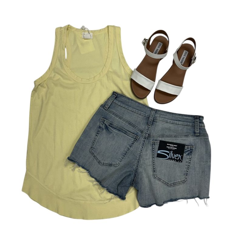 Bobi Rib Curve Hem Tank Yellow