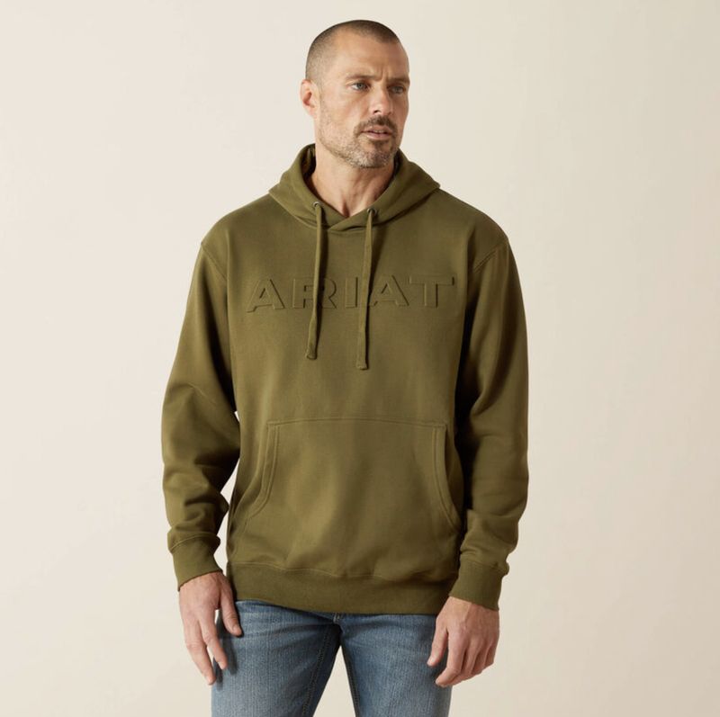 Ariat Embossed Logo Hoodie Wntr Moss
