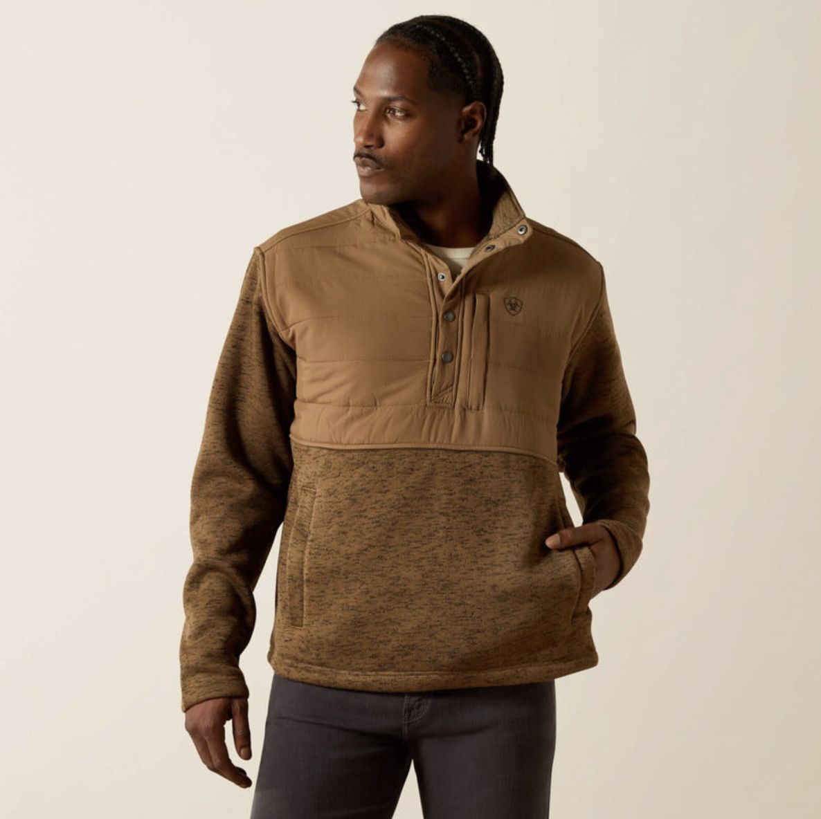 Ariat Caldwell Reinforced Snap Sweater Khaki