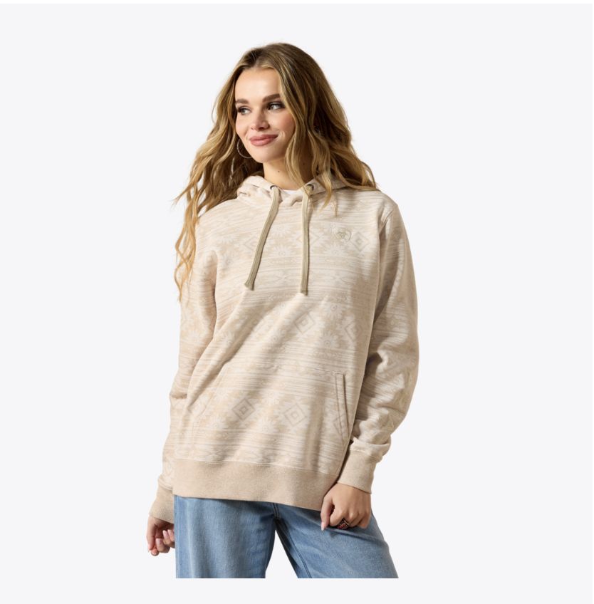 Ariat Logo 2.0 HoodieKHAKI HEATHER SOUTHWEST PRINT