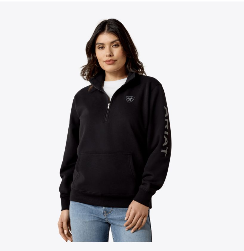 Ariat  Logo 1/2 Zip Sweatshirt Black