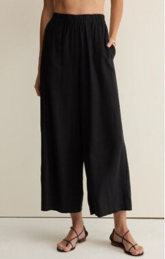 Z Supply Scout Linen Pant WHITE and Black, Colour: Black, Size: XS