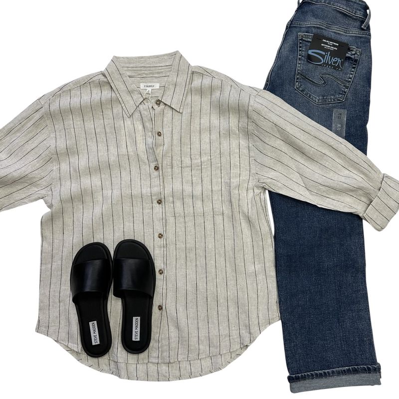 Z Supply ALFIE STRIPED BUTTON UP TOP