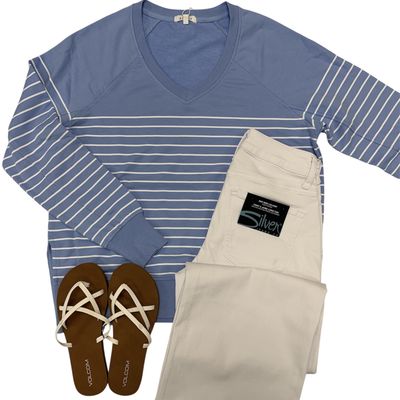 Z Supply WEEKENDER Stripe  V NECK