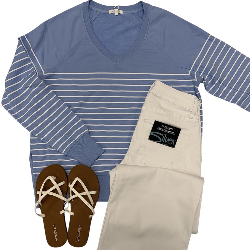 Z Supply WEEKENDER Stripe  V NECK