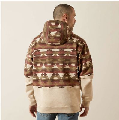 Ariat Color Block Hoodie Oatmeal Southwest