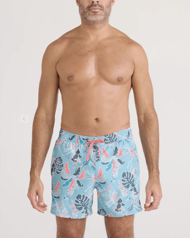 SAXX Oh Buoy 2N1 Stretch Swim Trunk 5" with liner Blue Tide
