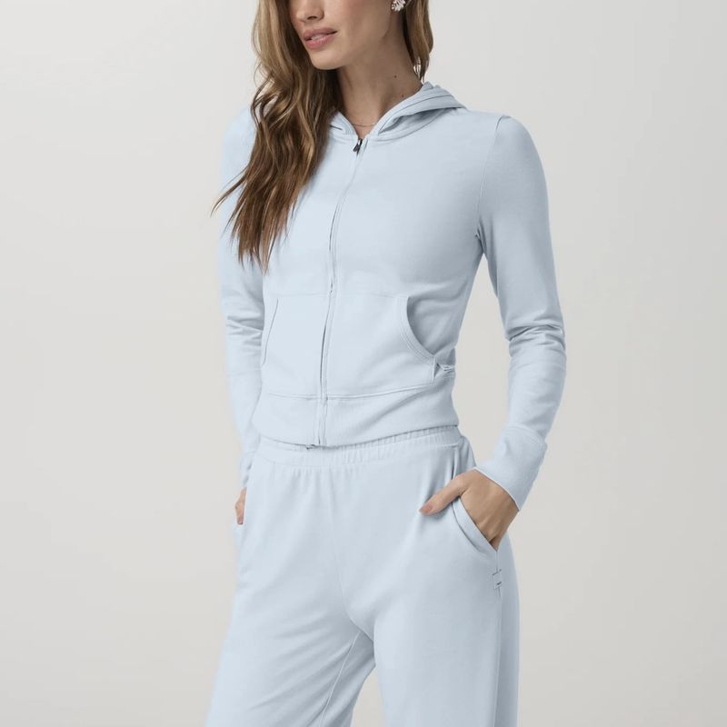 Vuori Halo Mini FZ Hoodie Soft Sky Heather