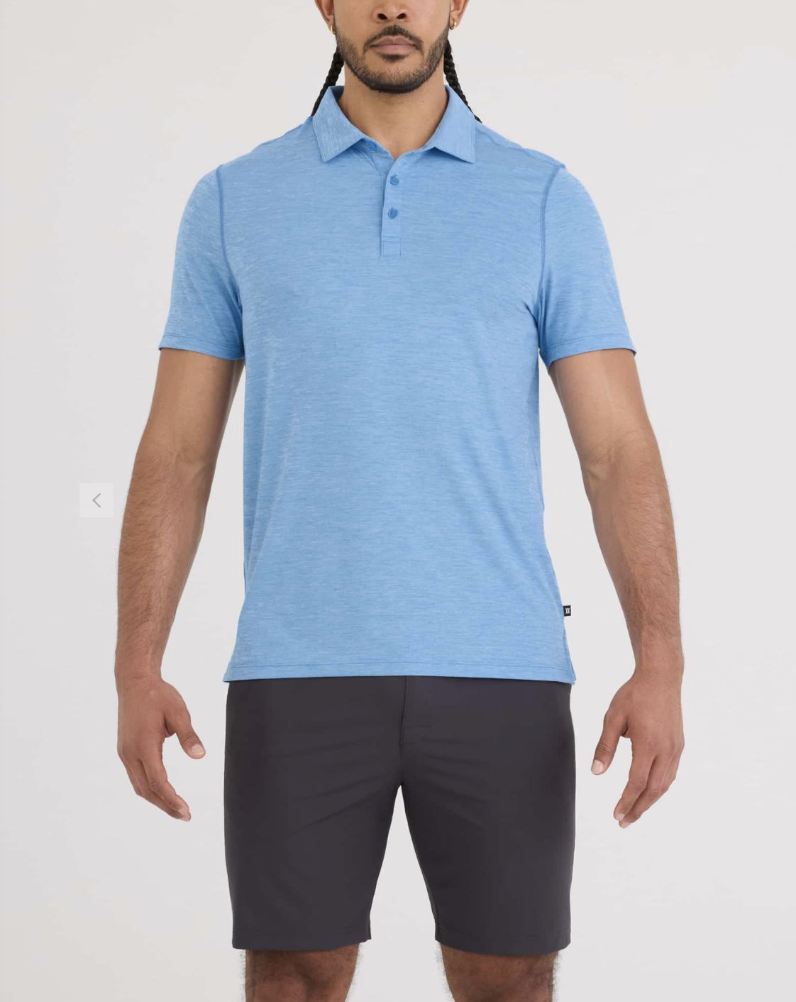 SAXX DropTemp® All Day Cooling UPF Performance Polo Tranquil Blue Heather