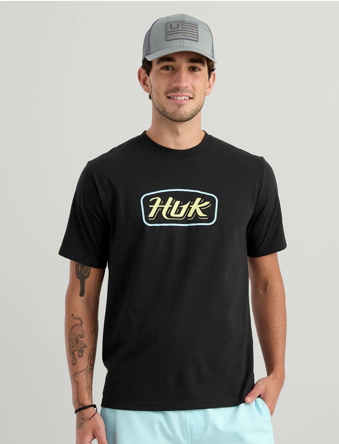 HUK Script SS Tee Black