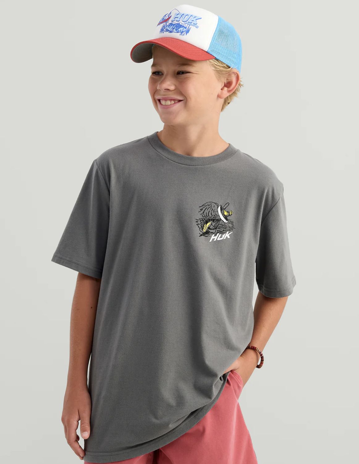 HUK KIDS FISH ADVENTURE TEE Anchor