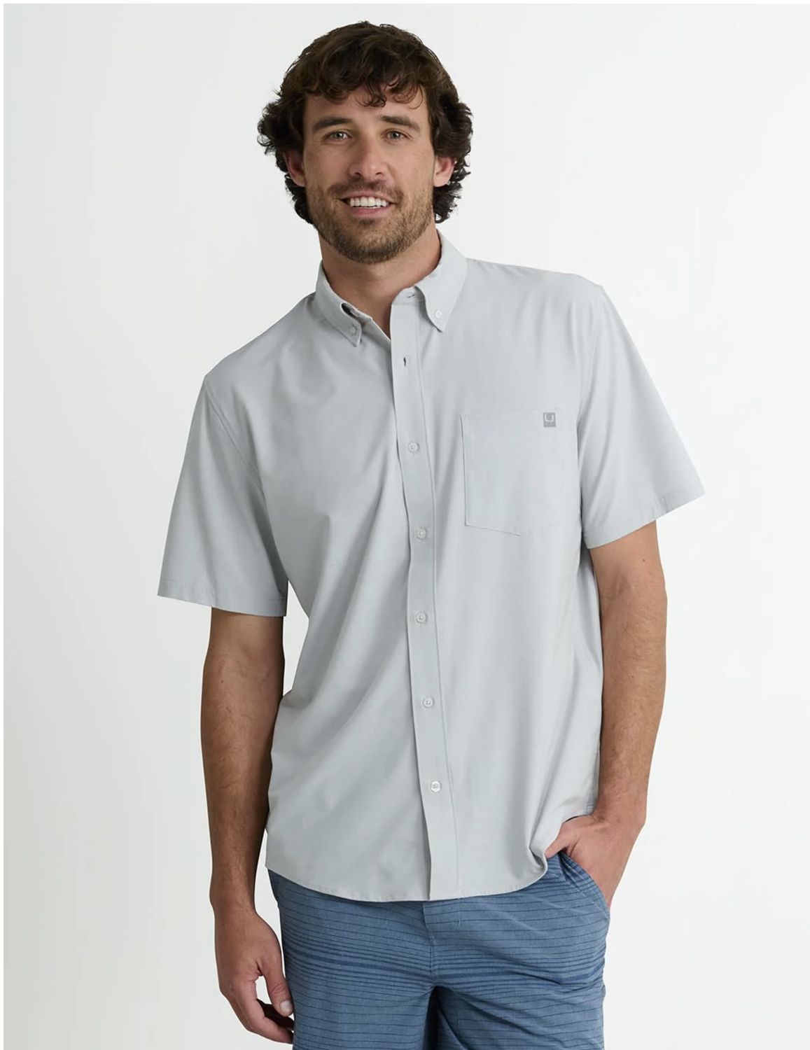 HUK Kona Solid SS Harbour Mist