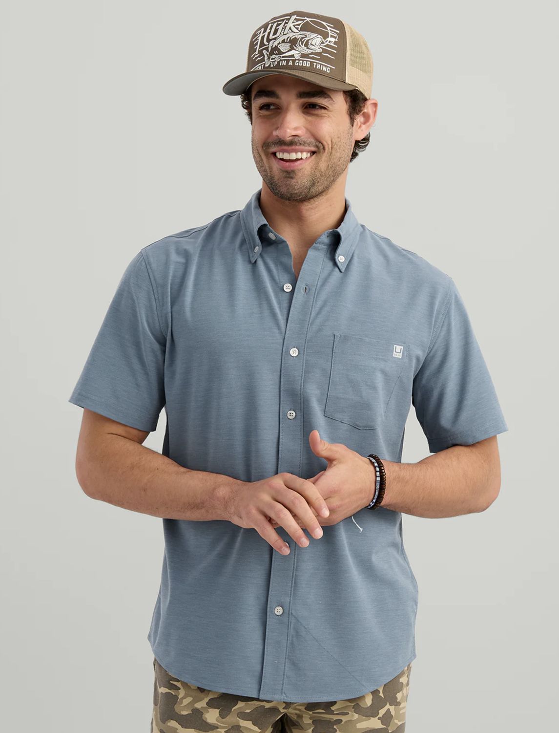 HUK Kona Solid SS Stormy Blue