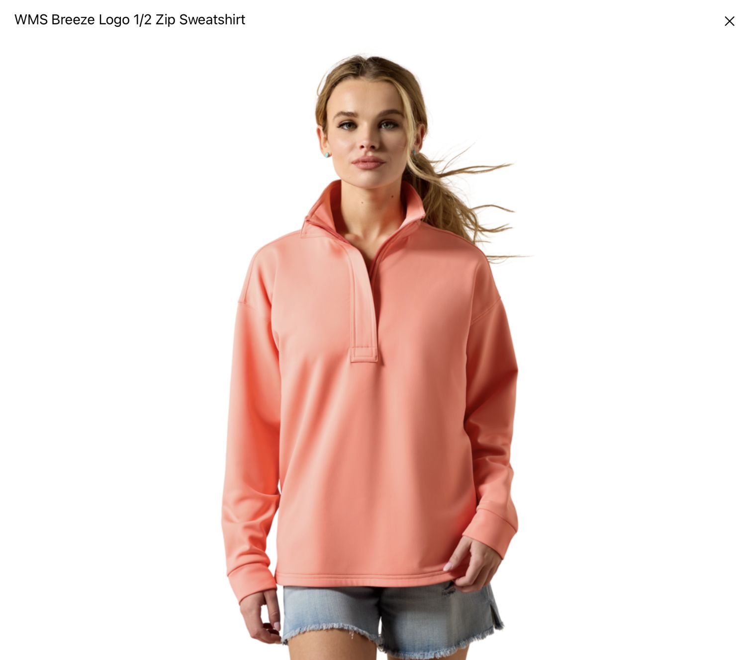 Ariat Breeze Logo 1/2 Zip Sweatshirt Shell Pink