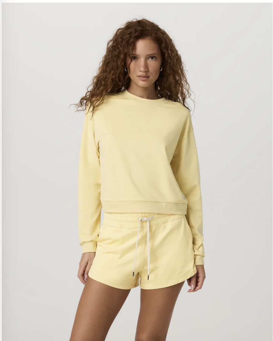Vuori Halo Modern Crew Lemon Snap Heather