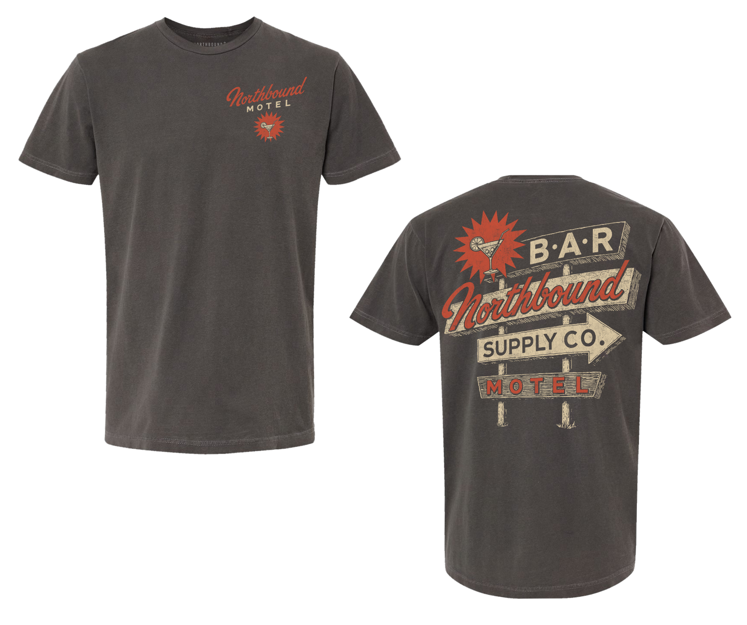 Northbound Motel Tee Charcoal