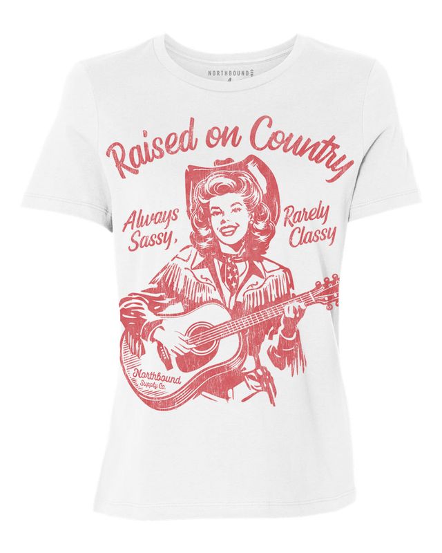 Northbound RAISED ON COUNTRY T-SHIRT White