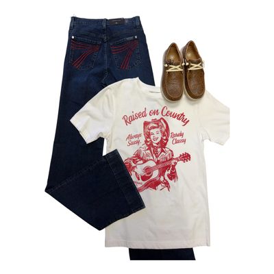 Northbound RAISED ON COUNTRY T-SHIRT White