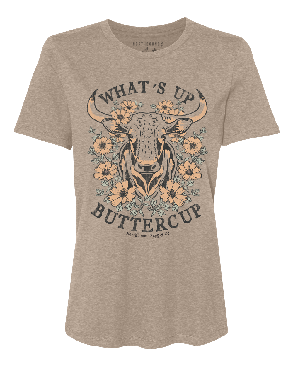 Northbound WHAT'S UP BUTTERCUP T-SHIRT Brown heather