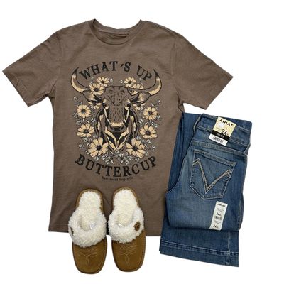 Northbound WHAT'S UP BUTTERCUP T-SHIRT Brown heather