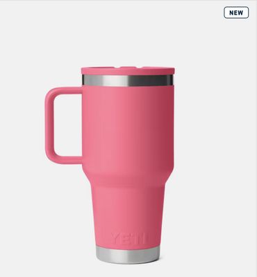 Yeti RAMBLER® 887 ML TRAVEL STRAW MUG WITH COLOUR-MATCHED STRAW LID Tropical Pink