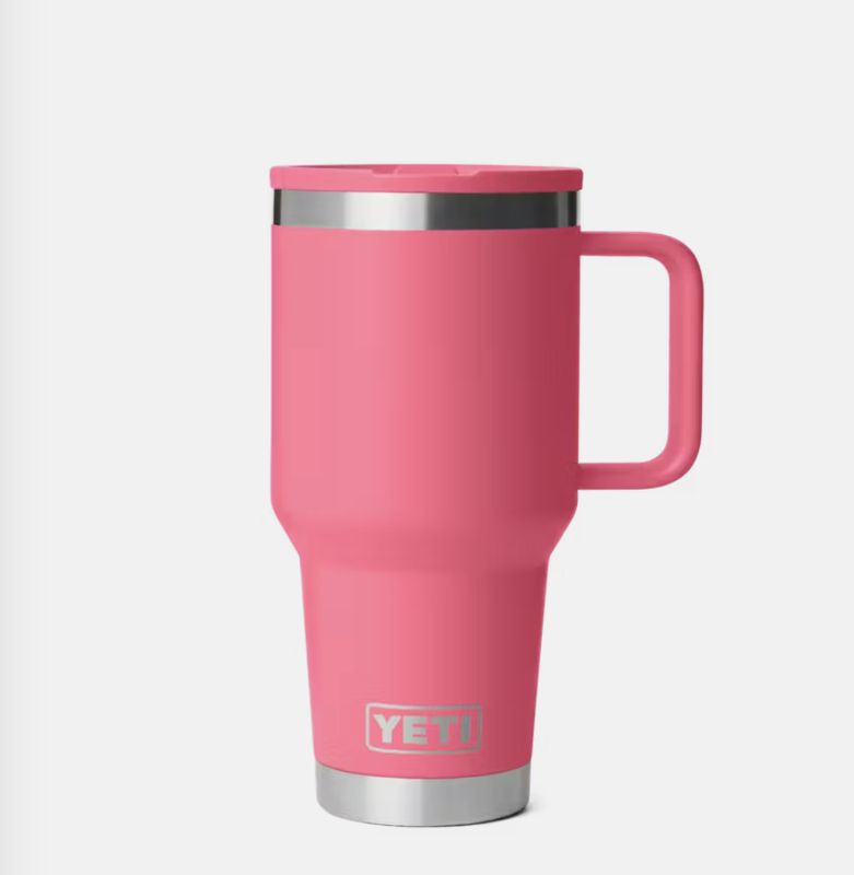 Yeti RAMBLER® 887 ML TRAVEL STRAW MUG  WITH COLOUR-MATCHED STRAW LID Tropical Pink